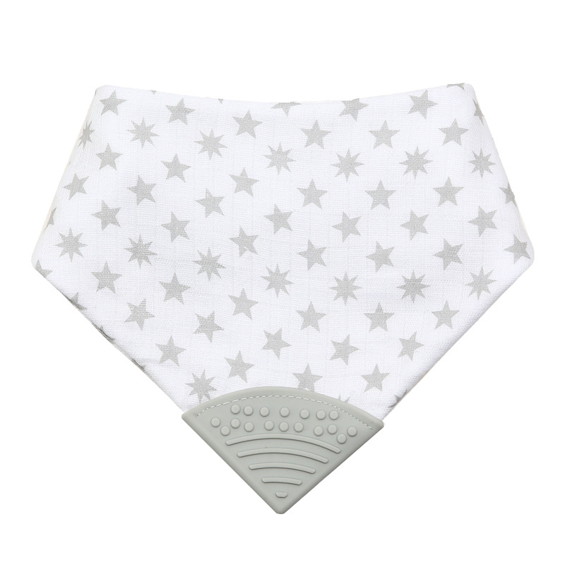 Бебешки триъгълен лигавник със зъбче, дишащ памучен газов плат над 95% памук, модел животни, водоустойчив джоб, подходящ за деца 0–3 години