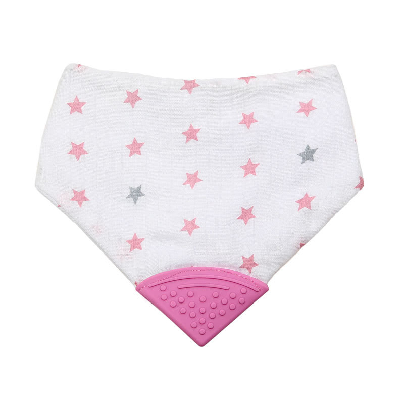 Бебешки триъгълен лигавник със зъбче, дишащ памучен газов плат над 95% памук, модел животни, водоустойчив джоб, подходящ за деца 0–3 години