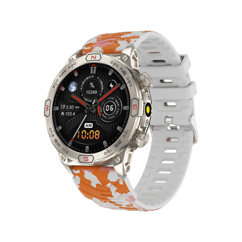 KC80 Bluetooth смарт часовник за приключения с водоустойчивост до 1ATM, компас, барометър, пулс и кислород в кръвта, AMOLED екран 1,43-инчов, фенерче