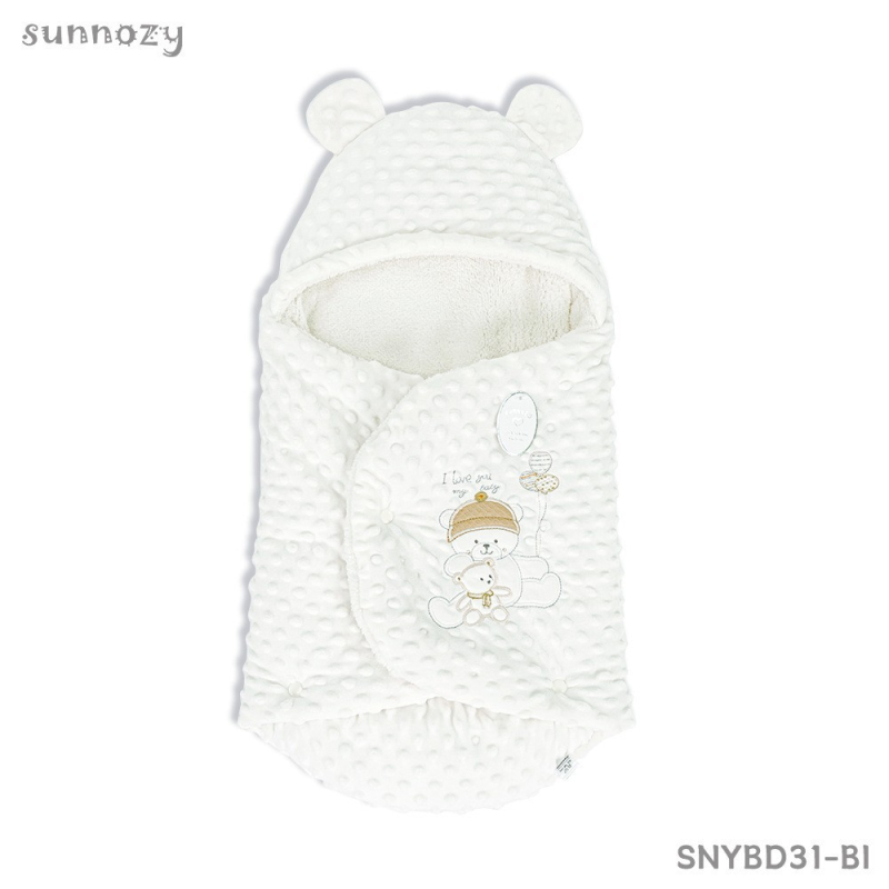Novorođena cocoon vreća za spavanje s motivom medvjeda, 90 cm, debela, antibakterijska