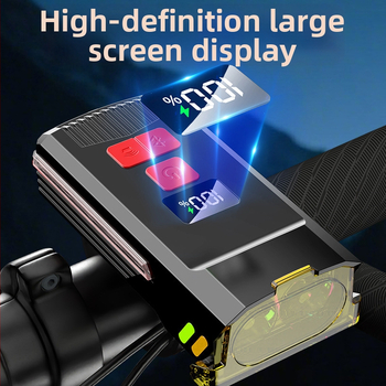 Noćno biciklističko svjetlo za noćnu vožnju s prednjim i stražnjim svjetlom, bežičnim zvučnikom i Bluetooth uparivanjem