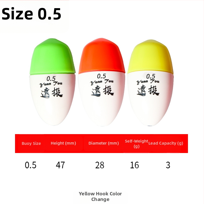 Plutitor de pescuit din plastic pentru aruncări lungi în pescuitul maritim, luminescent