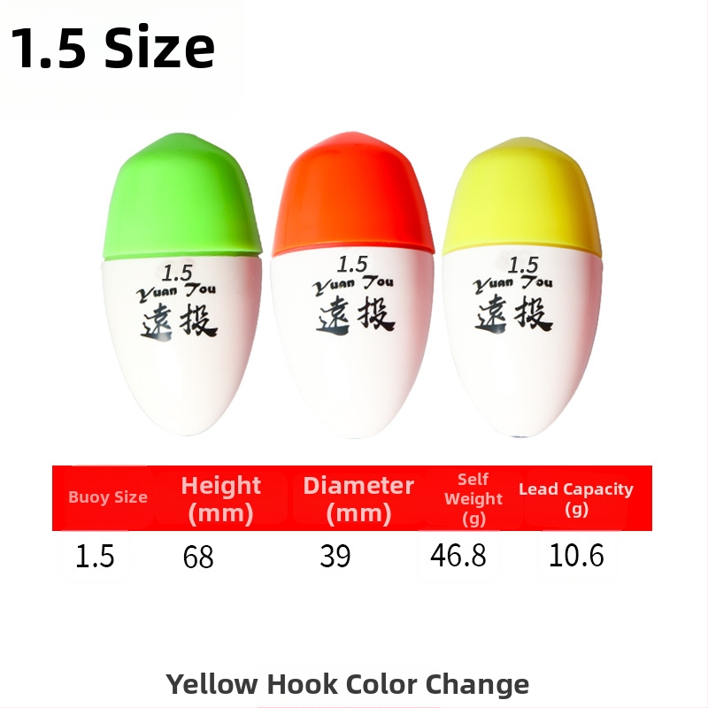 Plutitor de pescuit din plastic pentru aruncări lungi în pescuitul maritim, luminescent