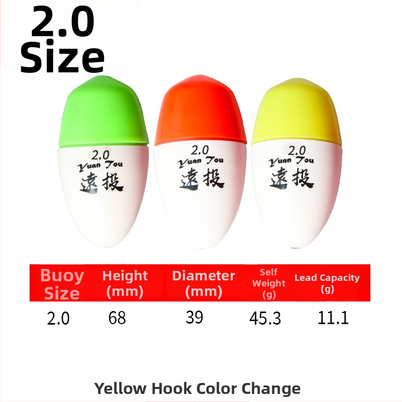 Plutitor de pescuit din plastic pentru aruncări lungi în pescuitul maritim, luminescent