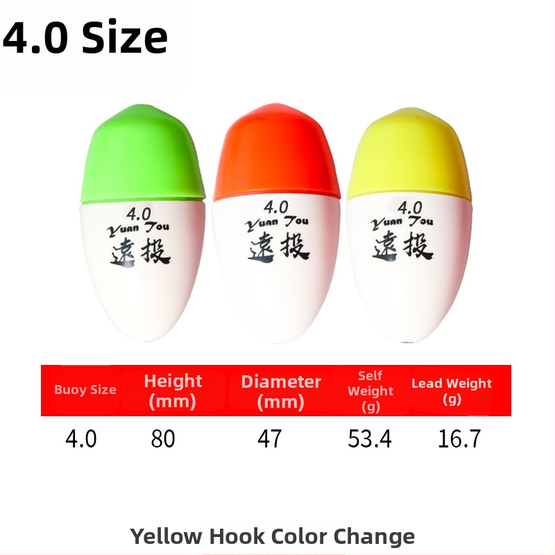 Plutitor de pescuit din plastic pentru aruncări lungi în pescuitul maritim, luminescent