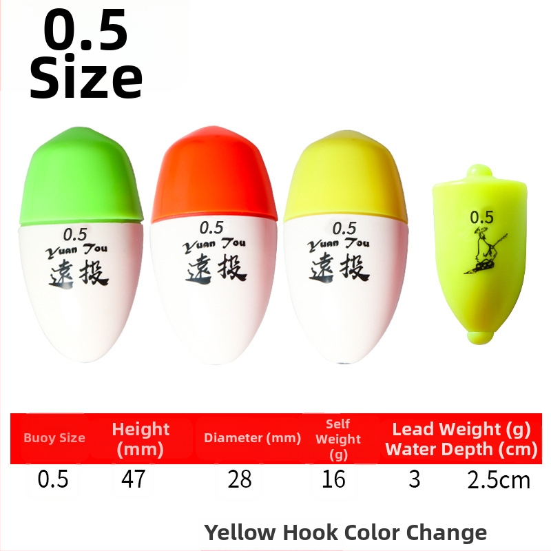 Plutitor de pescuit din plastic pentru aruncări lungi în pescuitul maritim, luminescent