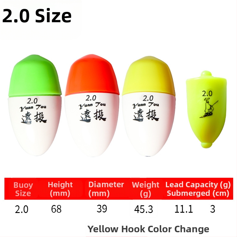 Plutitor de pescuit din plastic pentru aruncări lungi în pescuitul maritim, luminescent