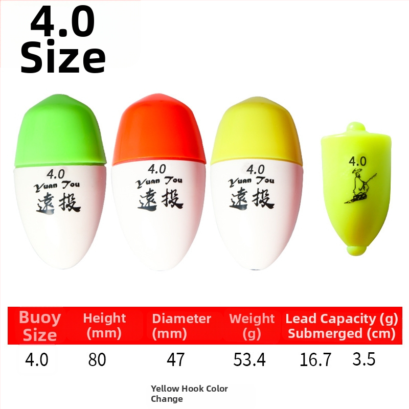 Plutitor de pescuit din plastic pentru aruncări lungi în pescuitul maritim, luminescent