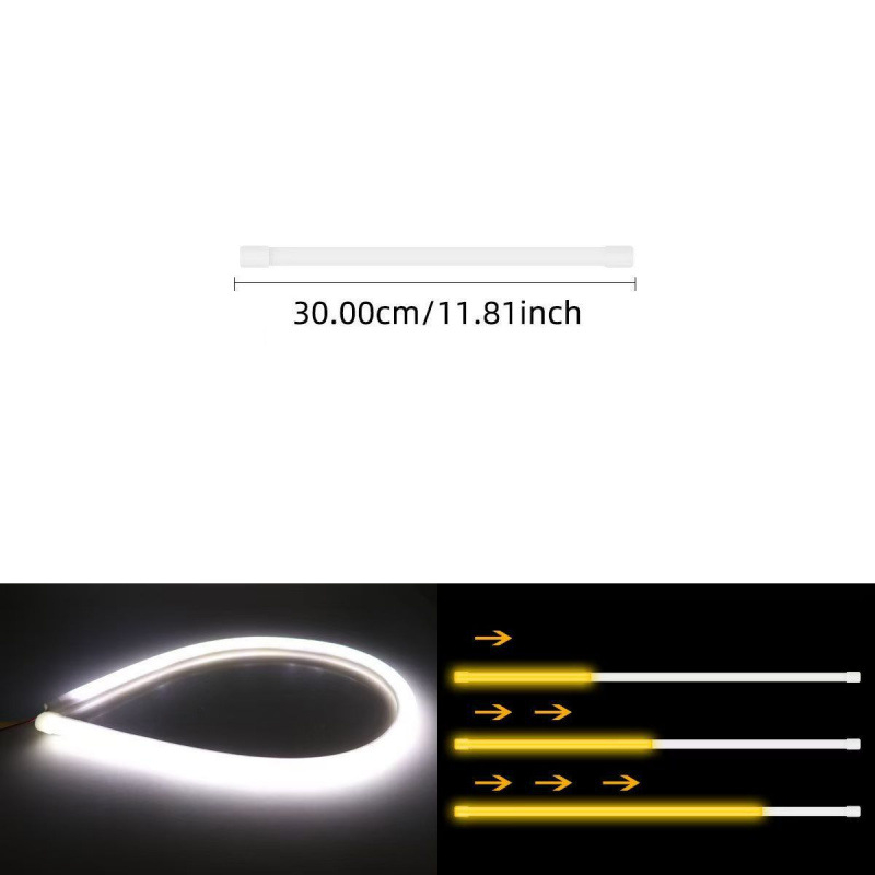 Dvobojna LED dnevna svjetla s pokazivačem smjera – montaža na prednji poklopac klipsom, univerzalno, plastična konstrukcija, 5W 5V