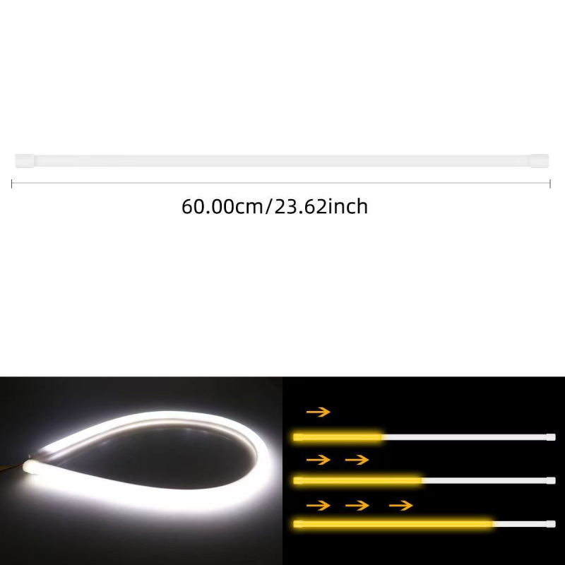 Dvobojna LED dnevna svjetla s pokazivačem smjera – montaža na prednji poklopac klipsom, univerzalno, plastična konstrukcija, 5W 5V