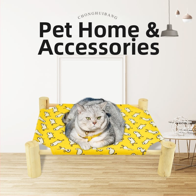 Ξύλινο κρεβάτι κατασκήνωσης για κατοικίδια γάτες – κατάλληλο για όλες τις εποχές, φωλιά και κλουβί από Pampering Gang