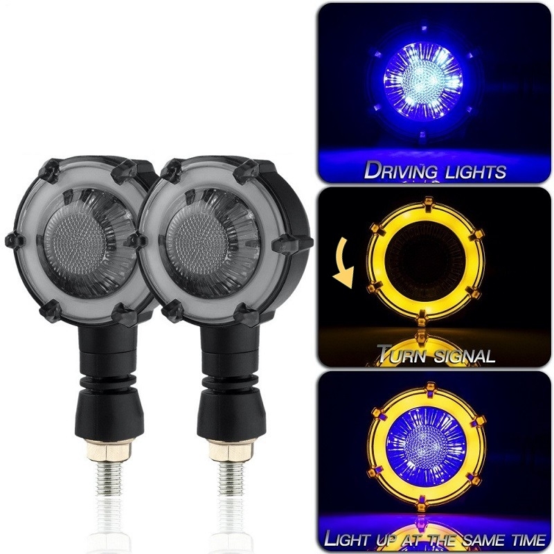 Motociklistički LED rotirajući sekvencijalni pokazivač smjera, 12V univerzalno, model D-174 (ABS kućište + LED 6626)