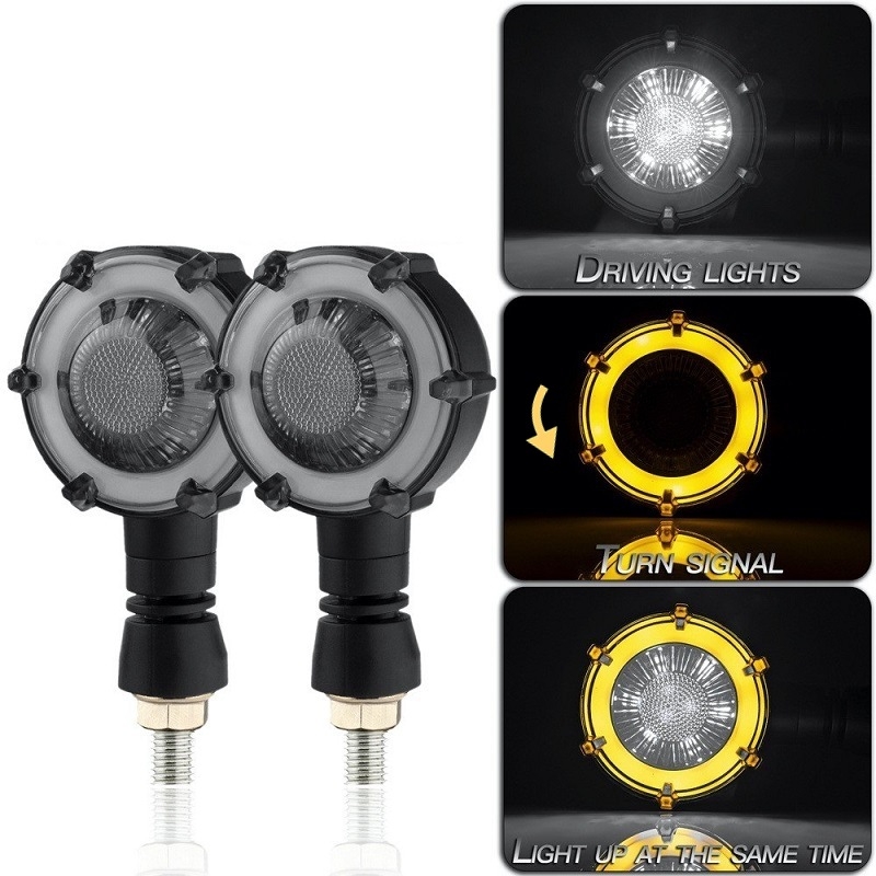 Motociklistički LED rotirajući sekvencijalni pokazivač smjera, 12V univerzalno, model D-174 (ABS kućište + LED 6626)