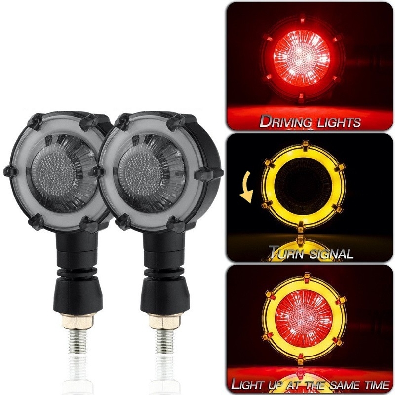Motociklistički LED rotirajući sekvencijalni pokazivač smjera, 12V univerzalno, model D-174 (ABS kućište + LED 6626)