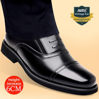 Pantofi din piele pentru bărbați – piele naturală de primă clasă, talpă din cauciuc, pantofi cu creștere a înălțimii, stil business
