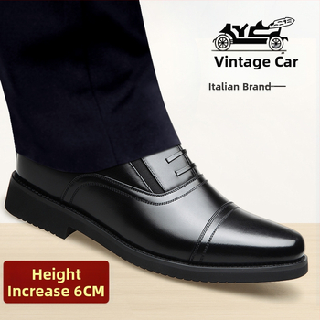 Pantofi din piele pentru bărbați – piele naturală de primă clasă, talpă din cauciuc, pantofi cu creștere a înălțimii, stil business
