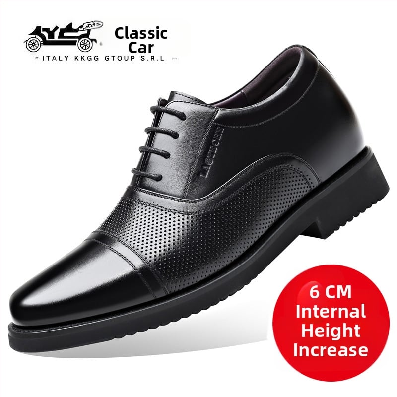 Pantofi din piele pentru bărbați – piele naturală de primă clasă, talpă din cauciuc, pantofi cu creștere a înălțimii, stil business