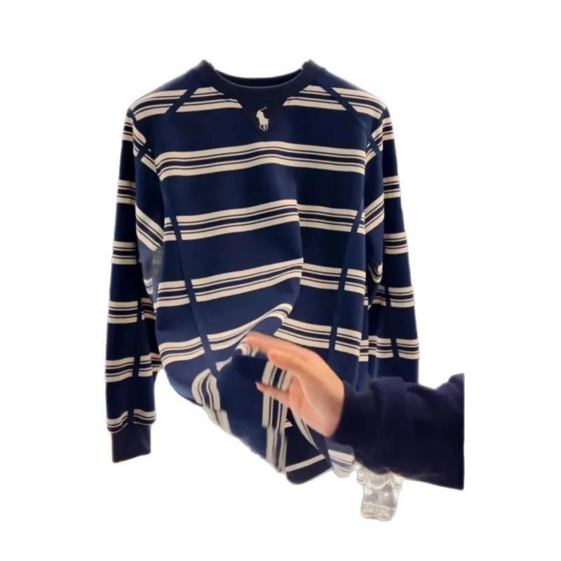 Unisex majica s prugama, okrugli vrat, dugi rukav, pamukovo-mješavina, japanski retro stil