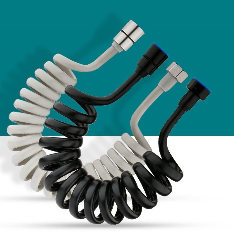 Toaletni sprej s teleskopskim crijevom i oprugom — model: Spring tube; materijal: kompozitni materijali; ugradnja: vijčana; radni tlak: normalan; stil: moderni minimalizam