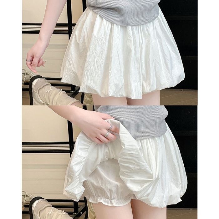 Fustă A-line, model simplu, poliester cu spandex până la 30%, lungime scurtă, stil girly