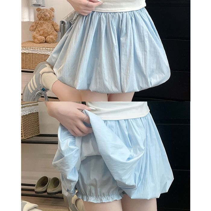 Fustă A-line, model simplu, poliester cu spandex până la 30%, lungime scurtă, stil girly