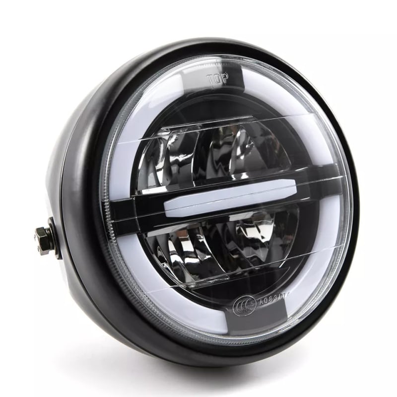 LED prednje svjetlo za Harley motocikl s montažnim nosačem, kućište od livenog aluminija, 12-24V, IP68, 6000 lm, 60W