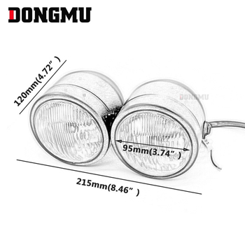 Hp-d006 Harley dvostruko prednje svjetlo za motocikl, H4 12V 55W, dvostruka lampa, metalno kućište