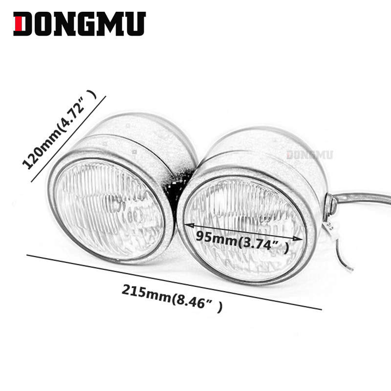 Hp-d006 Harley dvostruko prednje svjetlo za motocikl, H4 12V 55W, dvostruka lampa, metalno kućište