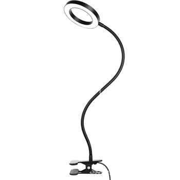 LED stolna lampa s klipsom, zaštita očiju, USB napajanje, CRI ≥90, metalno sjenilo, prekidač na gumb, moderan minimalistički dizajn
