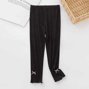 Dječje leggings od modala, kratke, srednji pojas, s mašnicom, 95% modal