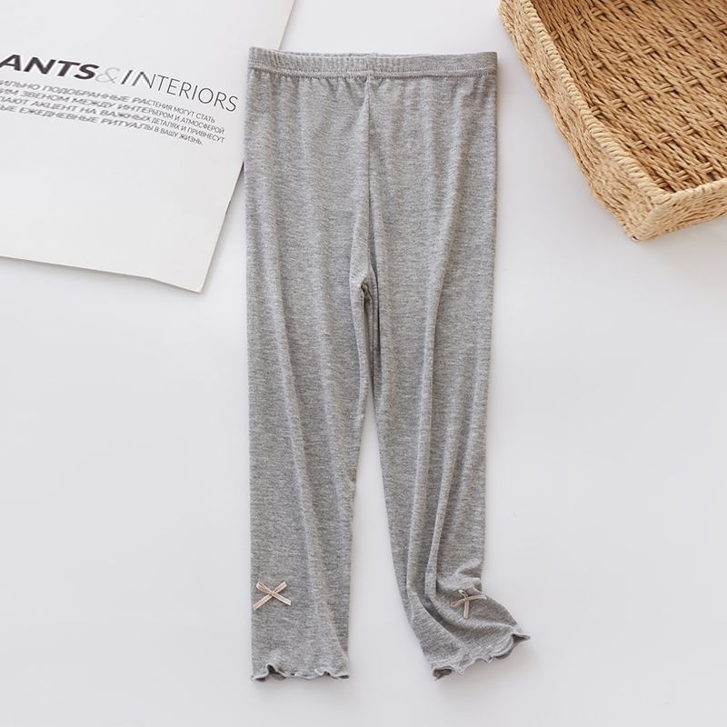 Dječje leggings od modala, kratke, srednji pojas, s mašnicom, 95% modal