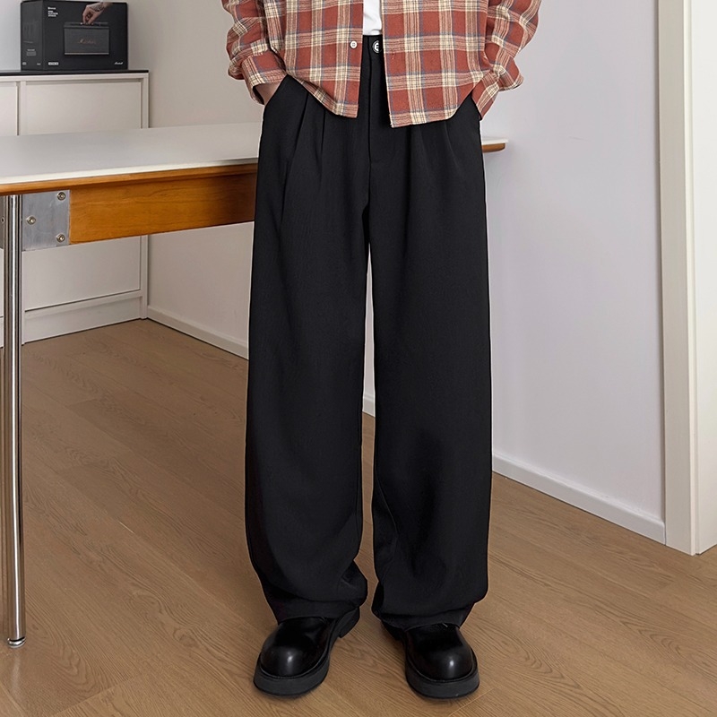 Ανδρικά παντελόνια ίσια γραμμή, χαλαρή εφαρμογή, πολυεστερική μίξη, άνοιξη-φθινόπωρο