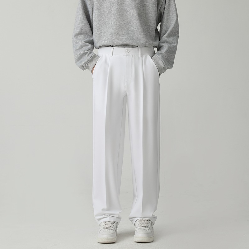 Ανδρικά παντελόνια ίσια γραμμή, χαλαρή εφαρμογή, πολυεστερική μίξη, άνοιξη-φθινόπωρο