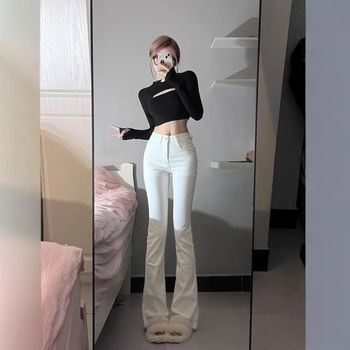Traperice Bootcut, visoki struk, elastični denim 50–70% Spandeks, jesen 2024