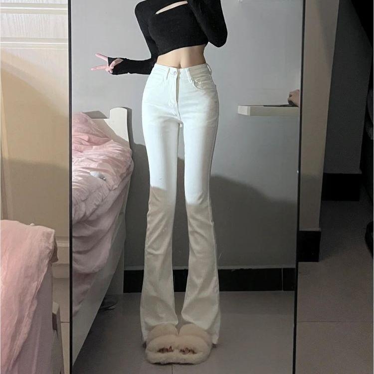 Traperice Bootcut, visoki struk, elastični denim 50–70% Spandeks, jesen 2024