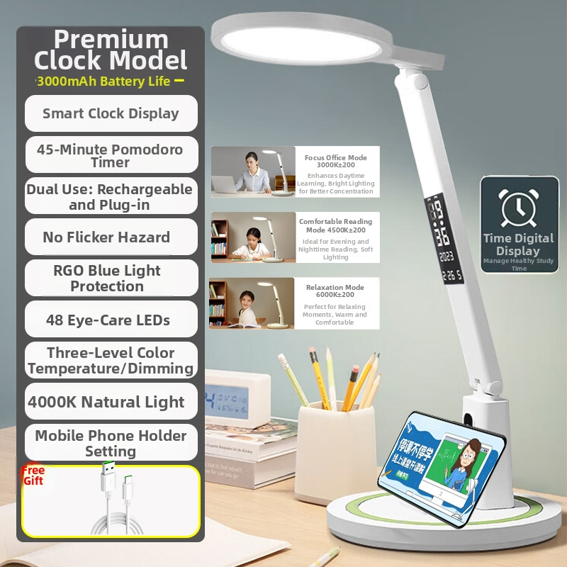 LED stolna lampa s USB napajanjem, dodirni prekidač, plastično sjenilo, CRI 80–89, napon ≤36V