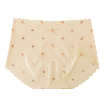 Ženske ultra-tanke Ice Silk gaćice, kontrola trbuha, podizanje bokova, slatki voćni print