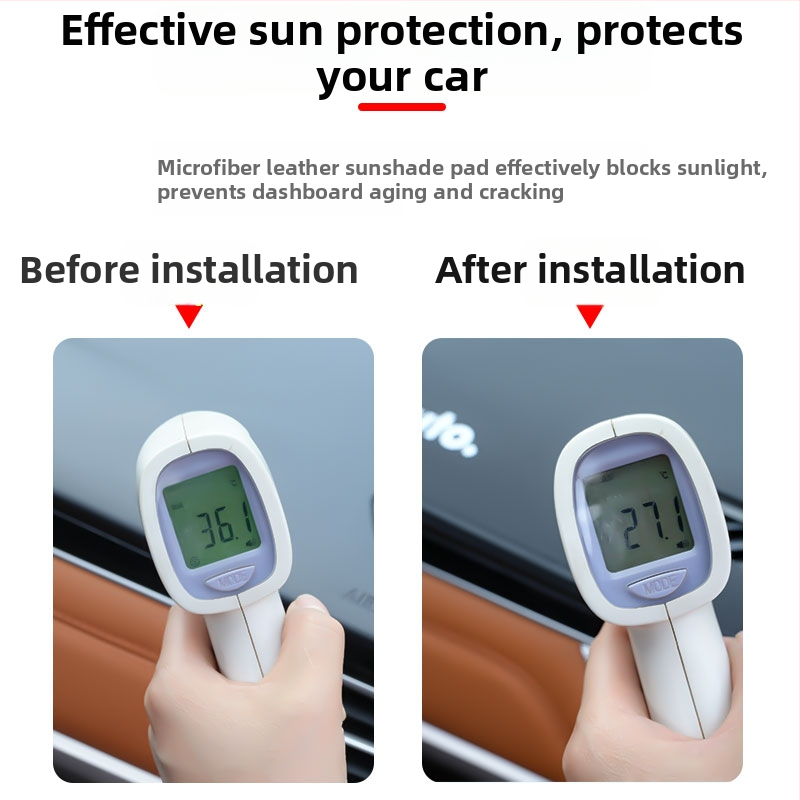 Kožená vnútorná výstelka auta pre stredovú konzolu a palubnú dosku, ochrana pred slnkom • Materiál: Koža • Prispôsobenie: Žiadne • Značka: Iné