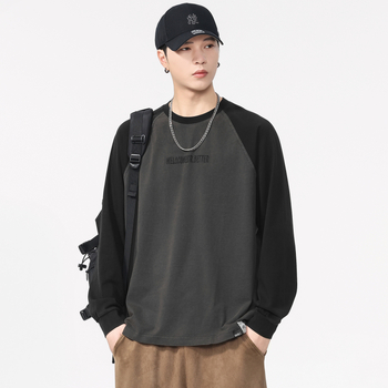 Muška majica od 100% pamuka, dugi rukav, raglan kroj, ležeran kroj, 260 g, jesen