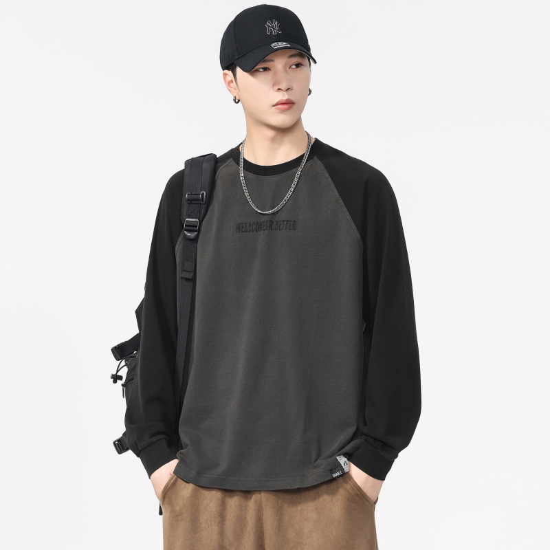 Muška majica od 100% pamuka, dugi rukav, raglan kroj, ležeran kroj, 260 g, jesen