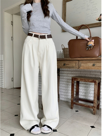 Γυναικείοι τζιν με επένδυση φλίς, παχιά και ζεστά για τον χειμώνα, ψηλή μέση, ίσια-ευρεία γραμμή