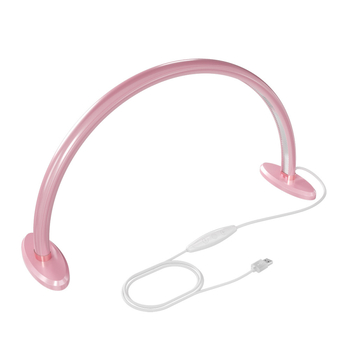 Lampa za njegu noktiju na stolu, LED lampa u obliku luka s trobojnim osvjetljenjem, USB napajanje, metalno sjenilo, gumb za uključivanje