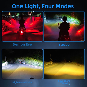 Φανάρι LED για μοτοσικλέτα με Spotlight φακό, 12V, 5000 lm, αλουμινένιο περίβλημα, IP67, μοντέλο motor203