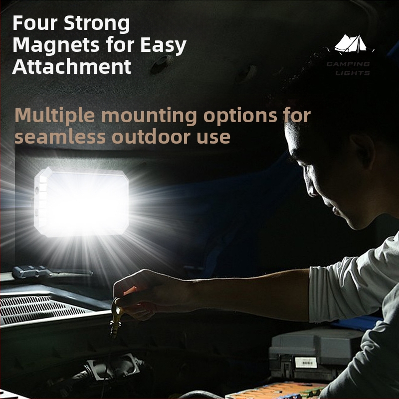 LED φως εργασίας για κάμπινγκ με ασύρματη φόρτιση, μαγνητικό φορητό φωτιστικό υψηλής φωτεινότητας, 5W, μπαταρία 3.7V