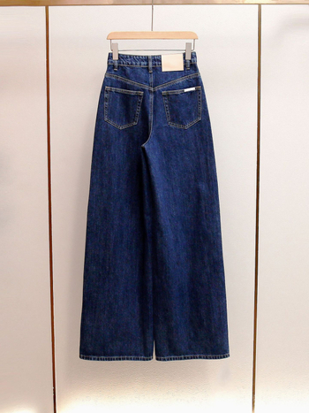 Traperice - široke nogavice, visokog struka, s dijamantnom ukrašenom, isprani denim