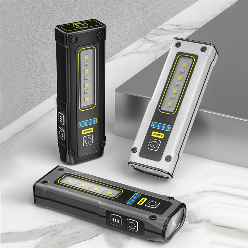 Explore Beauty Mini svjetiljka s dva LED izvora, Type-C brzo punjenje, magnetska radna svjetiljka, ugrađena 3500mAh baterija, 5W, domet 100–200 m, višenamjenska nužna svjetiljka