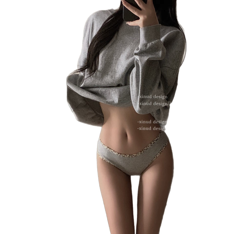 Ženske bokserice s niskim strukom od pamuka, prozračni pleteni materijal, leopard uzorak rub, glavni materijal pamuk, podstava od pamuka 90–95%