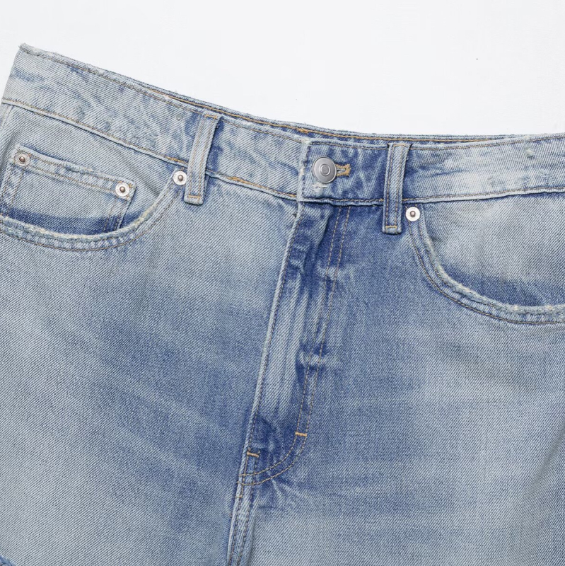 Traper kratke hlače s izrezanim ukrasom, udoban kroj, niska struka, gradski stil, 95%+ poliester