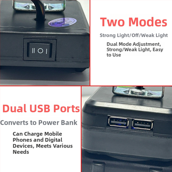 LED munkalámpa elektromos eszközökhöz - Modell 613, 50W, 21V, 3000 lm, 50 000 óra