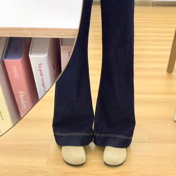 Traperice visokim strukom, ravni kroj, denim-pamučna smjesa, mikroelastičnost, perive